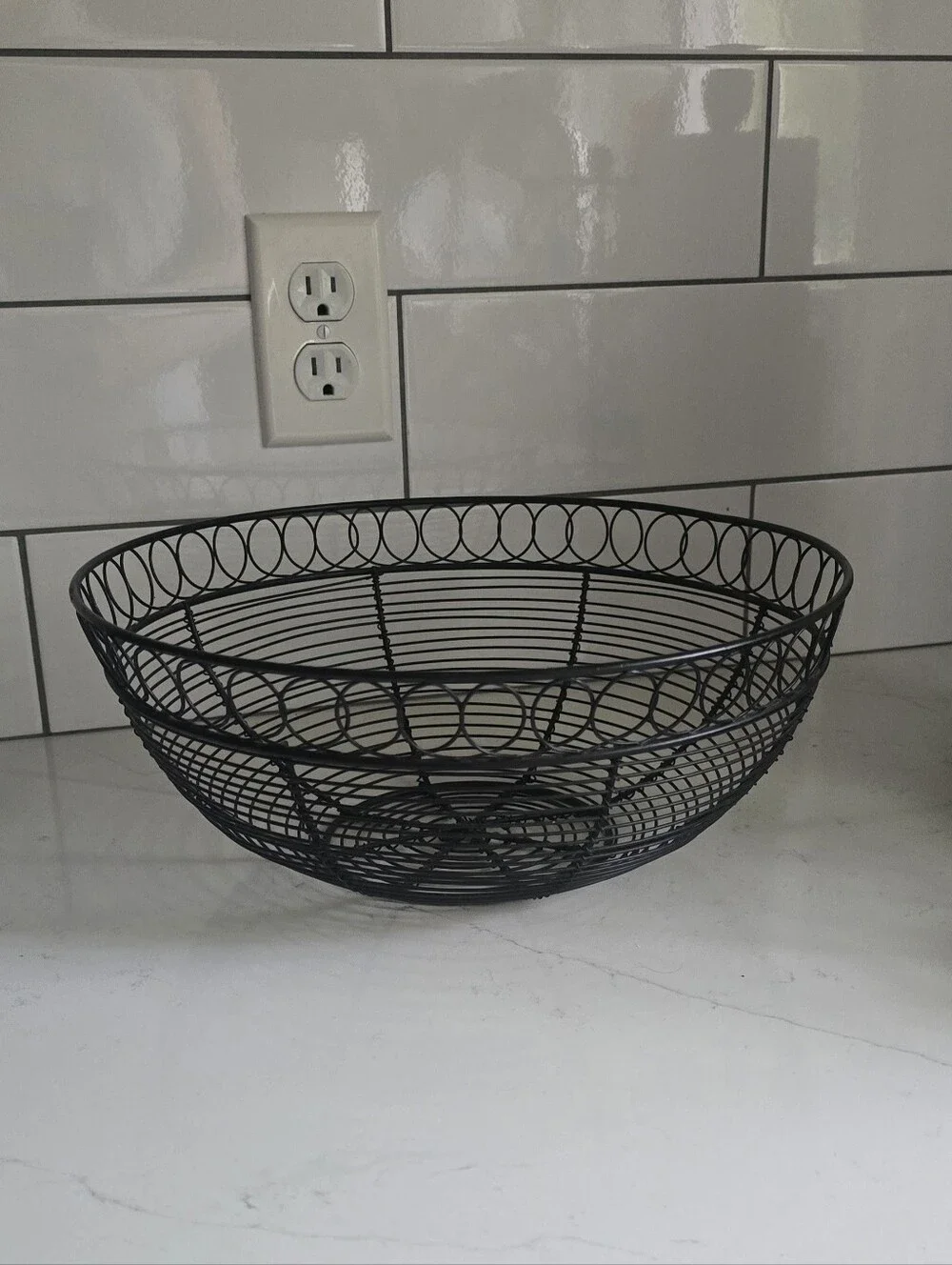 Decorative Black Wire Fruit Bowl - Home Accents